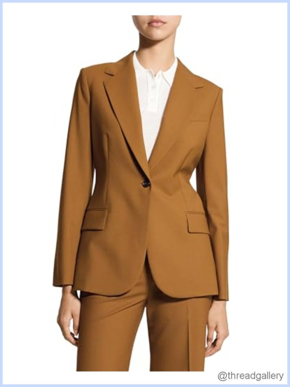 Slim Fit Single Button Blazer with Notch Lapel and Double Vent